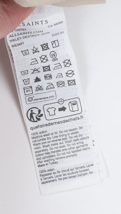 AllSaints Women’s White Boyfriend Jeans Size 10