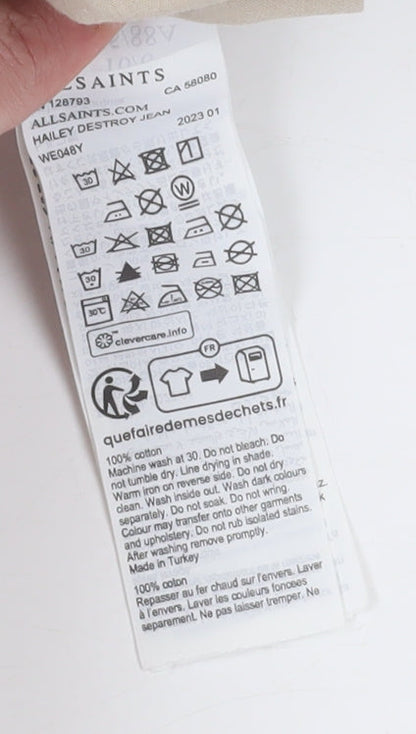 AllSaints Women’s White Boyfriend Jeans Size 10