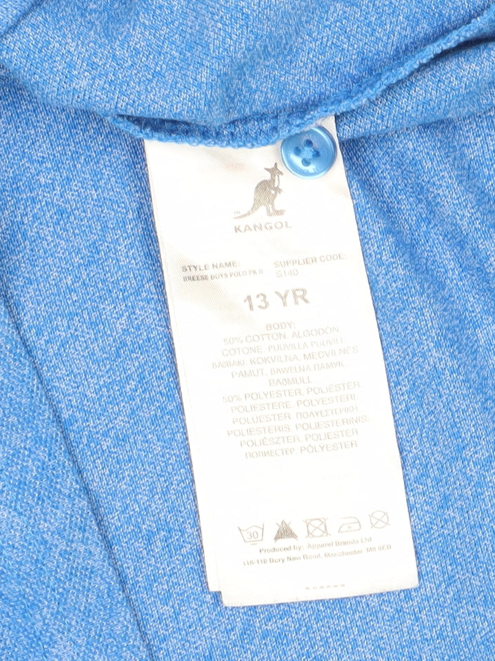 Kangol Boys' Blue Polo Shirt, 13 Years, Short Sleeve