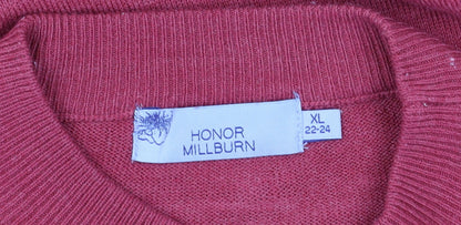 Womens UK Size XL Honor Millburn Red Pullover Jumper
