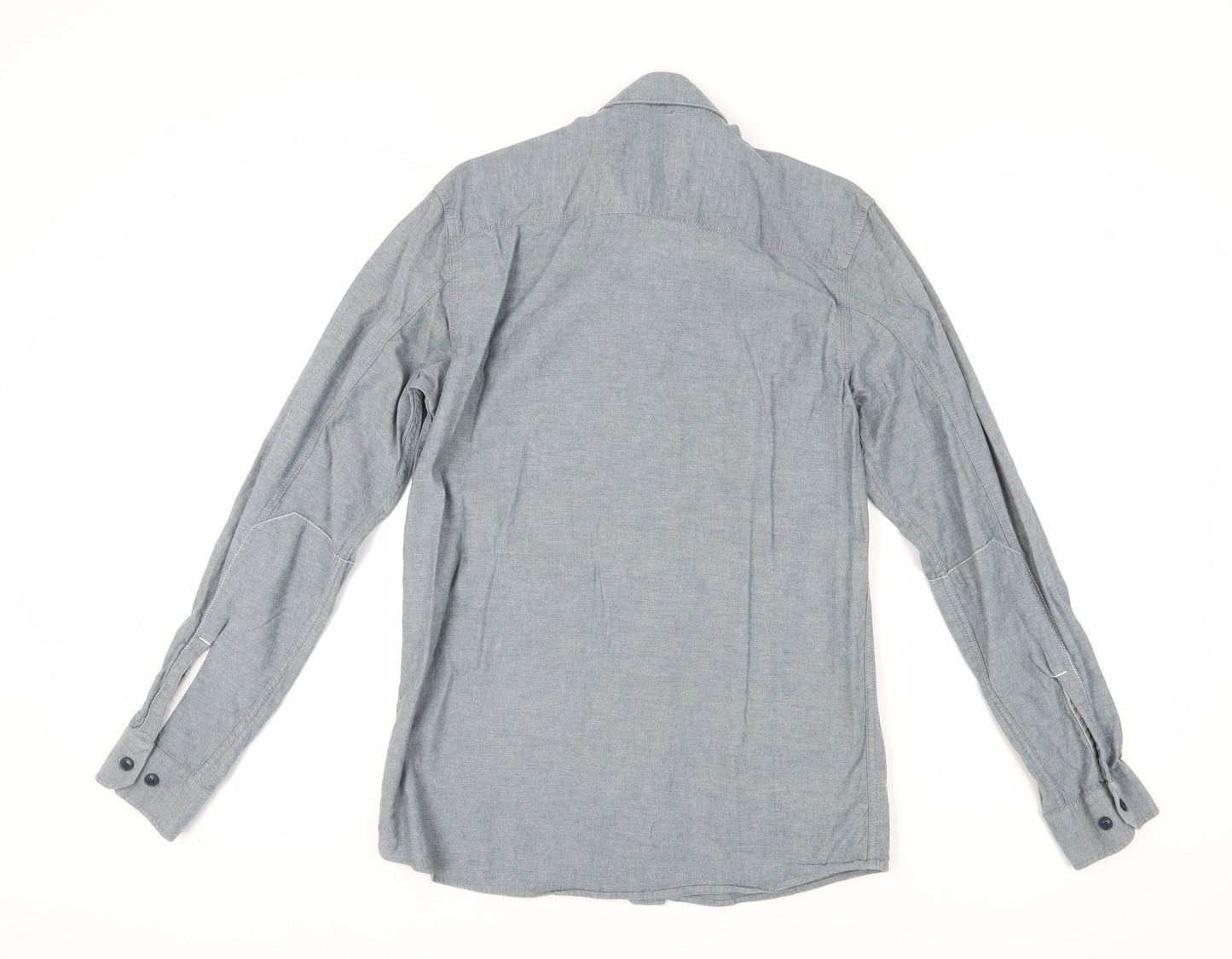 Jack & Jones Men's Grey Cotton Button-Up Shirt M