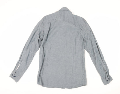 Jack & Jones Men's Grey Cotton Button-Up Shirt M