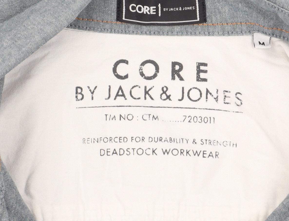 Jack & Jones Men's Grey Cotton Button-Up Shirt M