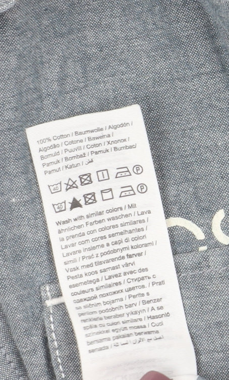Jack & Jones Men's Grey Cotton Button-Up Shirt M