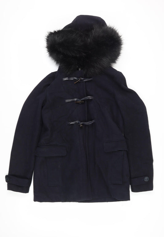 Hush Women's Black Wool Blend Duffle Coat Size 6