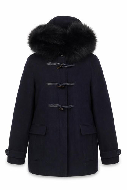 Womens UK Size 6 Hush Black Duffle Coat