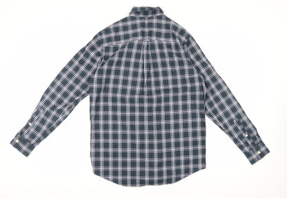 Jaeger Men's Blue Plaid Long Sleeve Shirt Medium