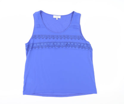 Laura Ashley Women's Blue Sleeveless Tank Top, Size 18