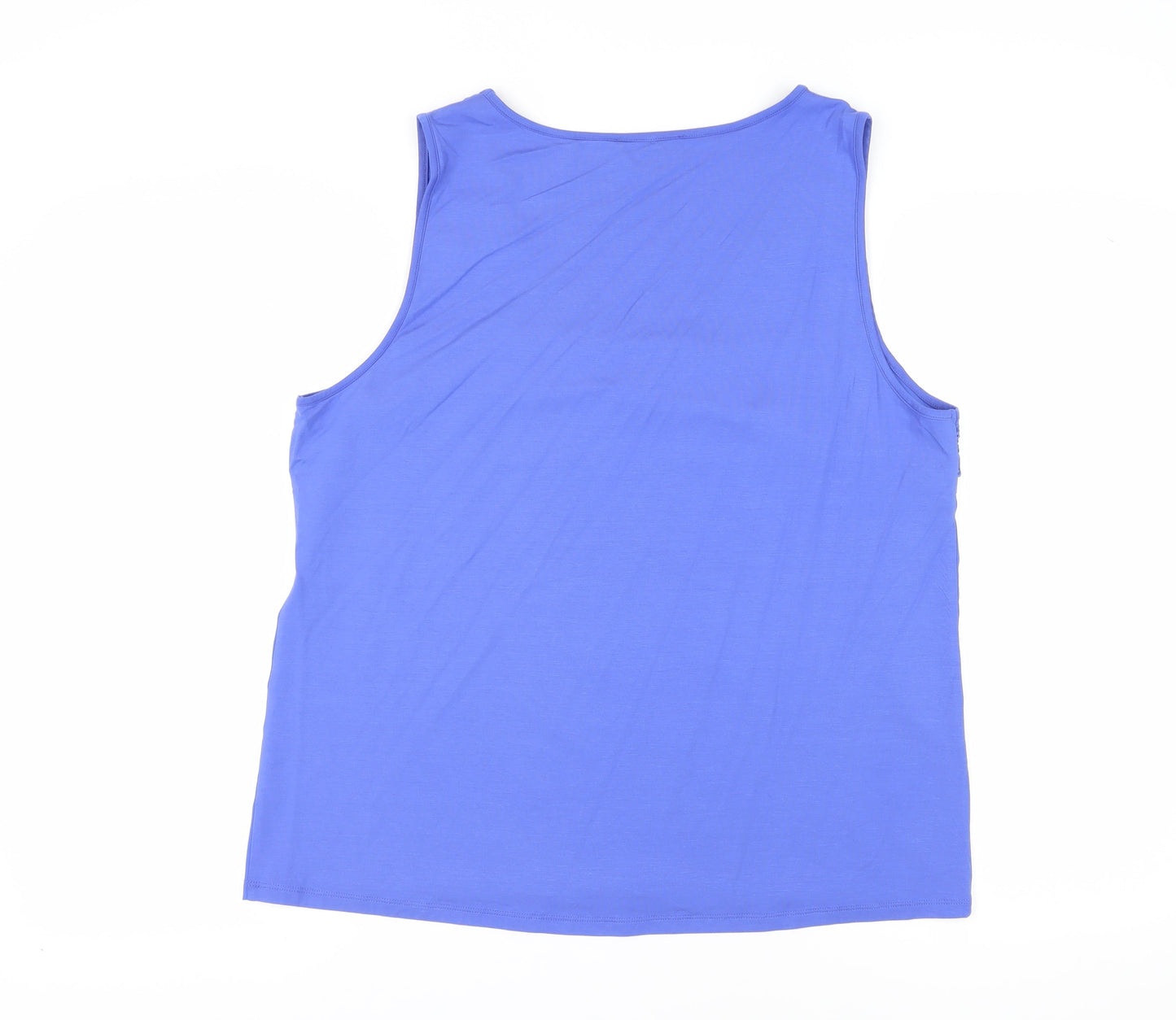 Laura Ashley Women's Blue Sleeveless Tank Top, Size 18