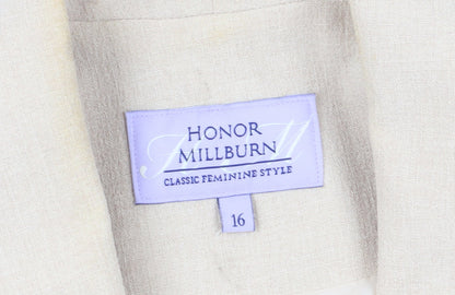 Honor Millburn Women's Beige Jacket Size 16 Classic Style