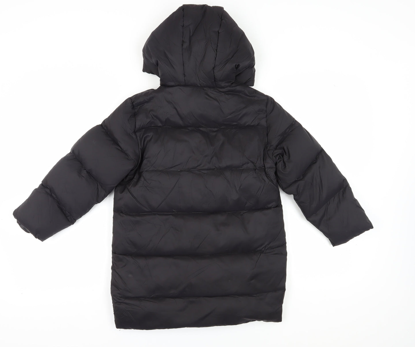 Zara Girls Black Hooded Puffer Jacket Size 8 Winter Coat