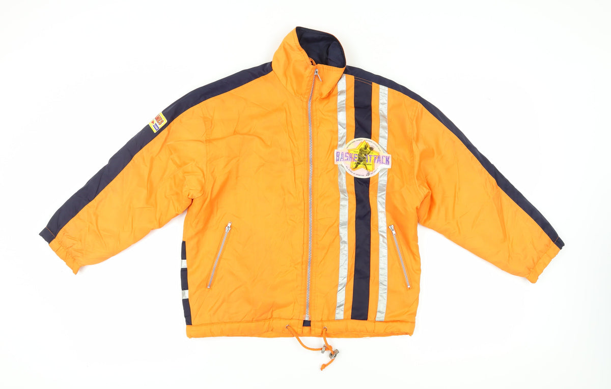 Additional front view of Games By Power Mark boys’ orange jacket, size 11, years, reflective