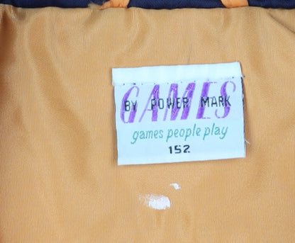 Close-up detail of Games By Power Mark boys’ orange jacket, size 11, years, reflective