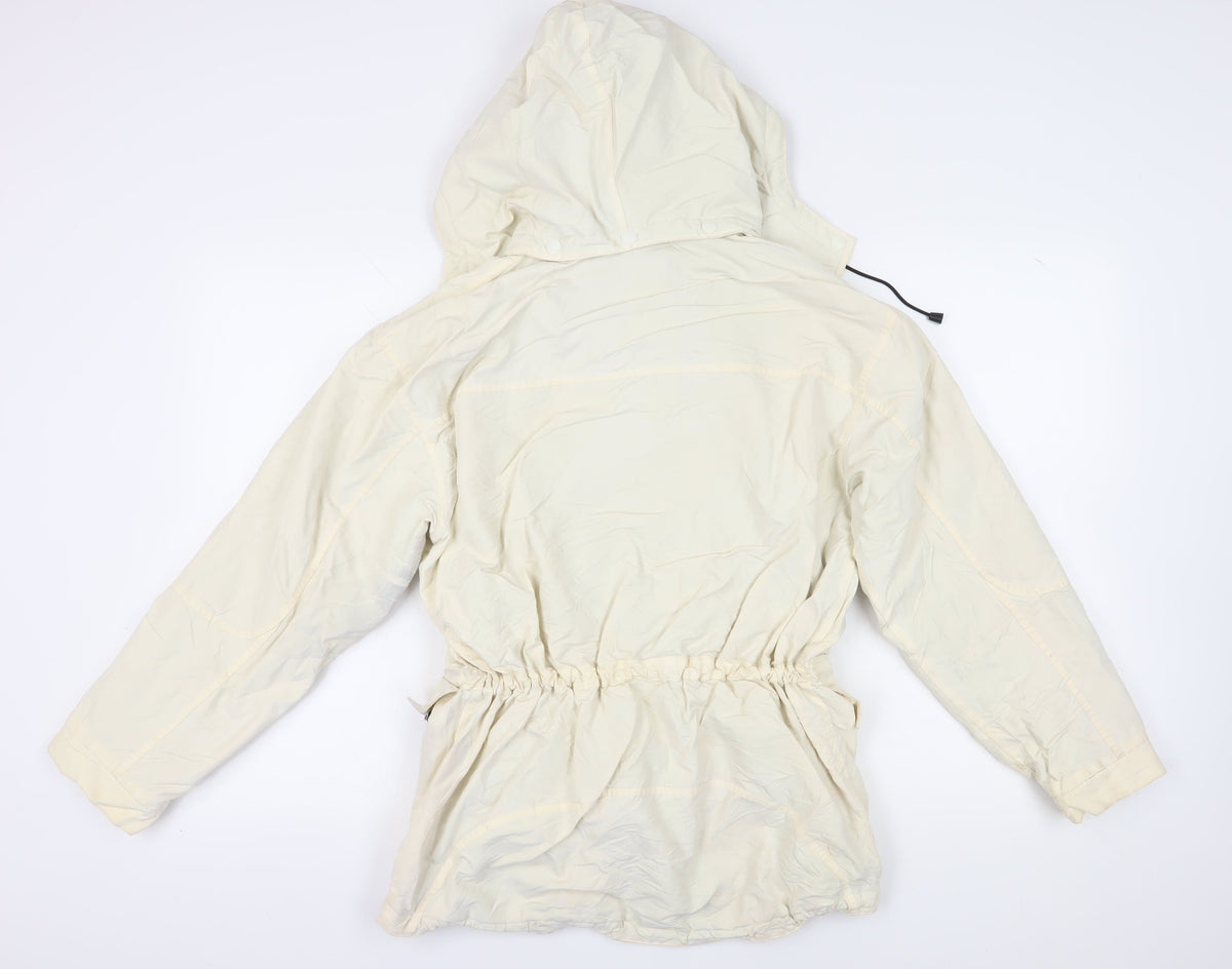 DKNY JEANS Women's Ivory Parka Jacket Small