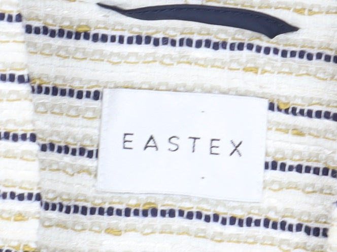 Eastex Womens Ivory Striped Bouclu00e9 Blazer, Size 10