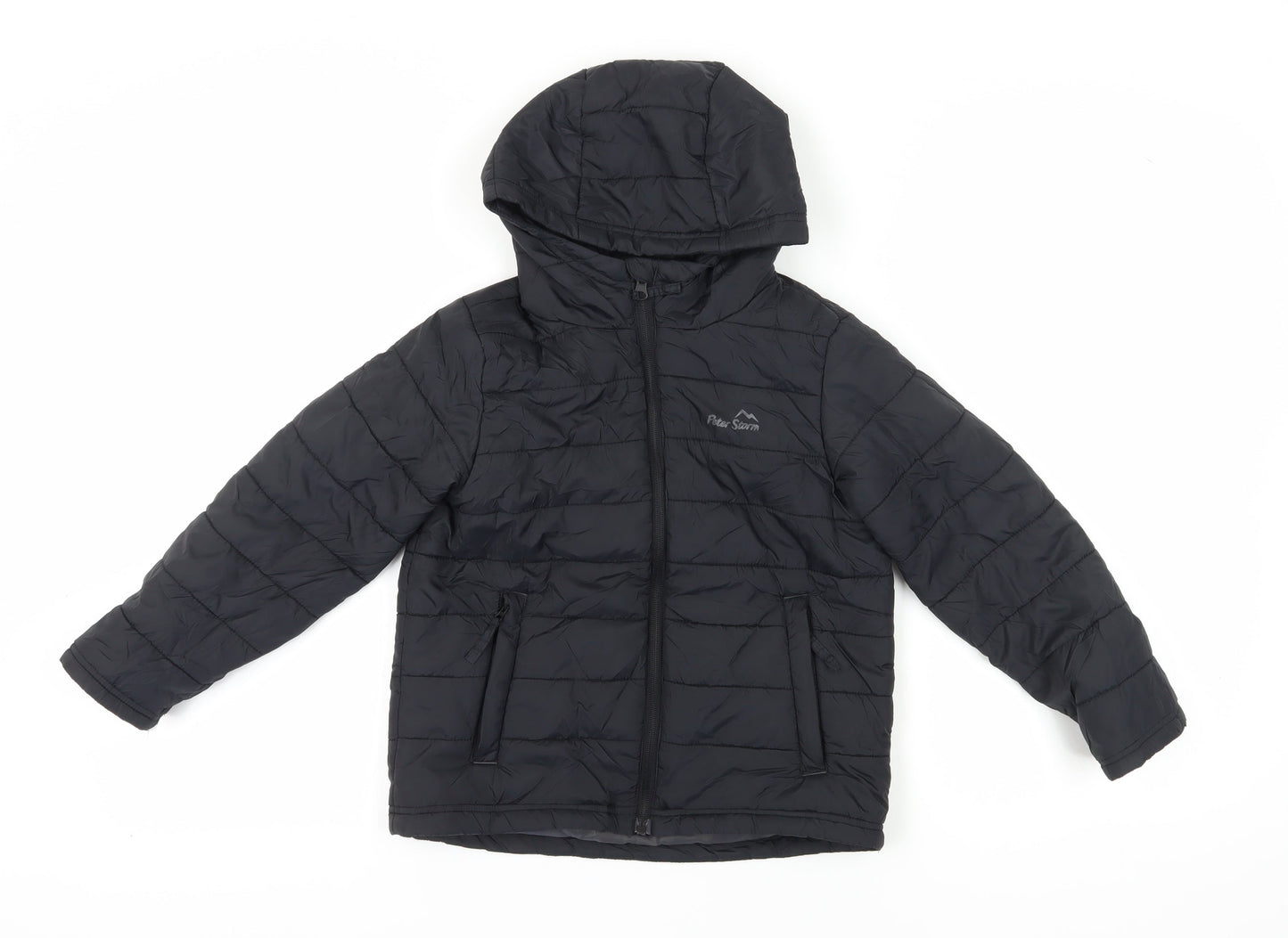 Peter Storm Boys Puffer Jacket 8 Years Black Hooded Winter