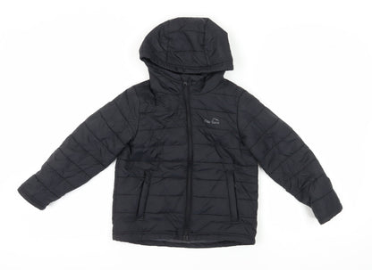 Peter Storm Boys Puffer Jacket 8 Years Black Hooded Winter