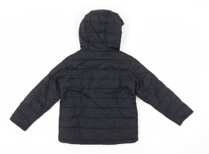 Peter Storm Boys Puffer Jacket 8 Years Black Hooded Winter