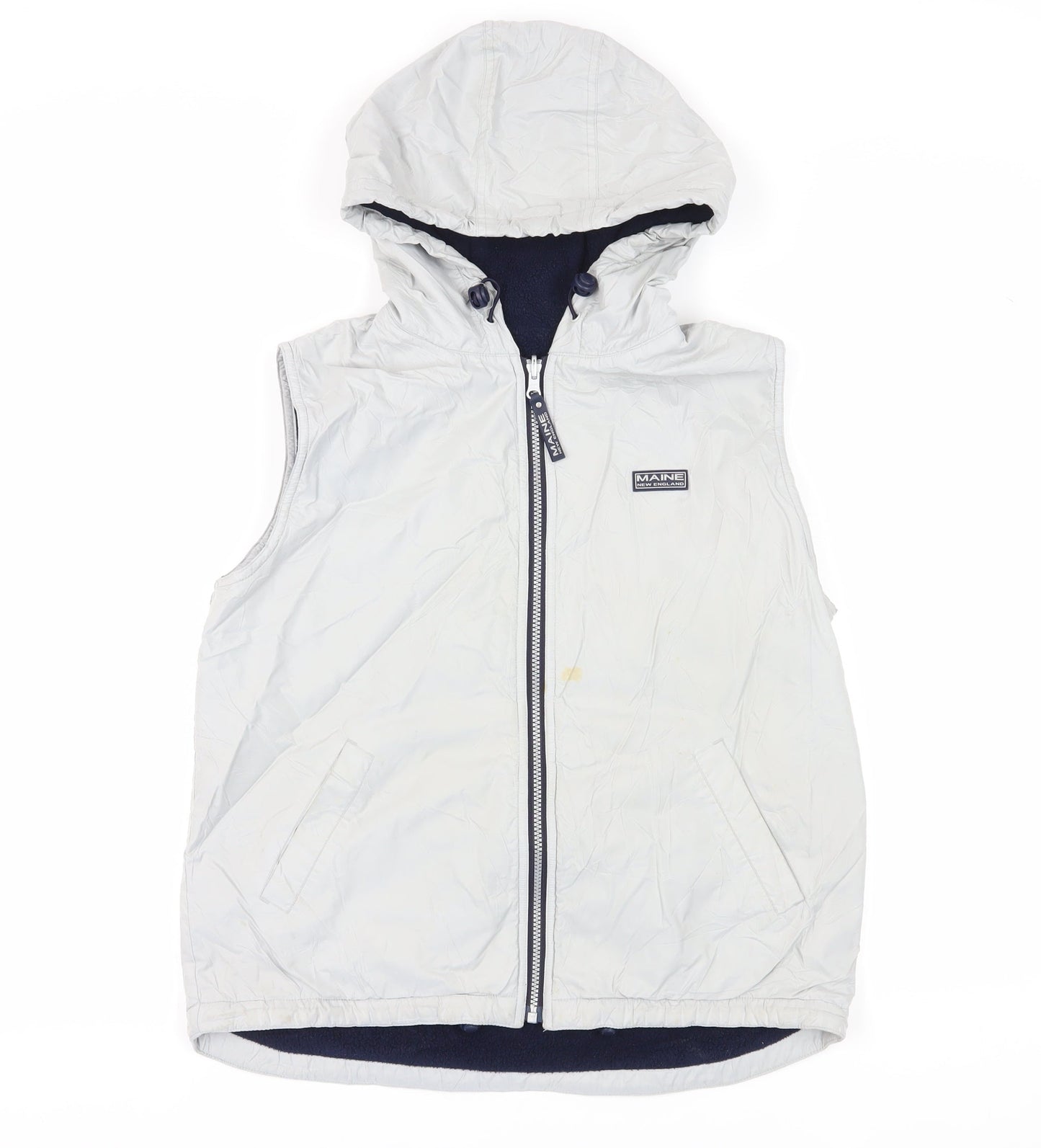 Maine New England Women's White Hooded Waistcoat Vest Size 12