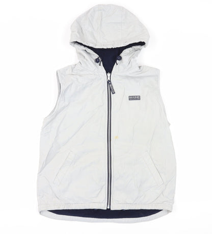 Maine New England Women's White Hooded Waistcoat Vest Size 12