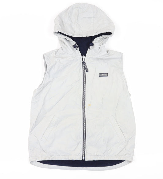 Maine New England Women's White Hooded Waistcoat Vest Size 12