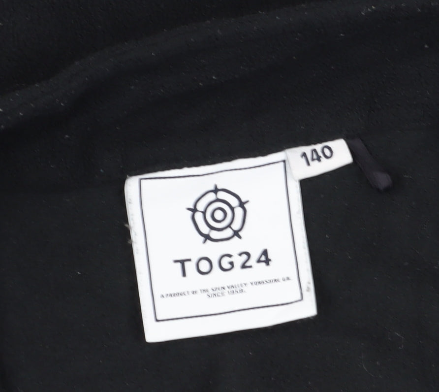 TOG24 Boys Black Fleece Pullover Hoodie 9-10 Years
