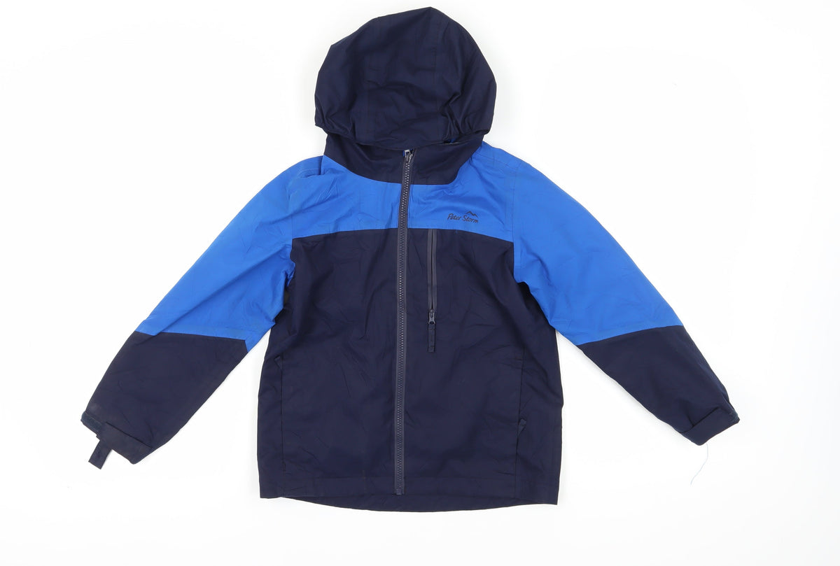Additional front view of Peter Storm boys’ blue hooded jacket 7-8 years