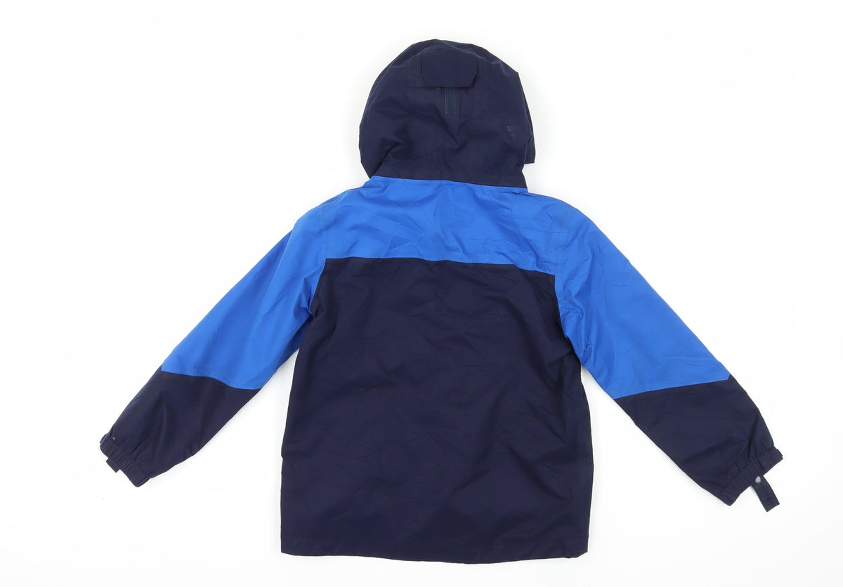 Back view of Peter Storm boys’ blue hooded jacket 7-8 years