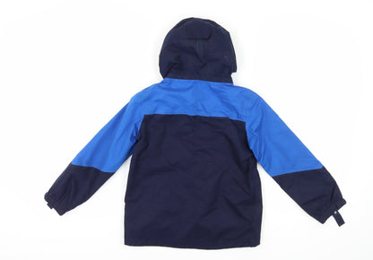 Back view of Peter Storm boys’ blue hooded jacket 7-8 years