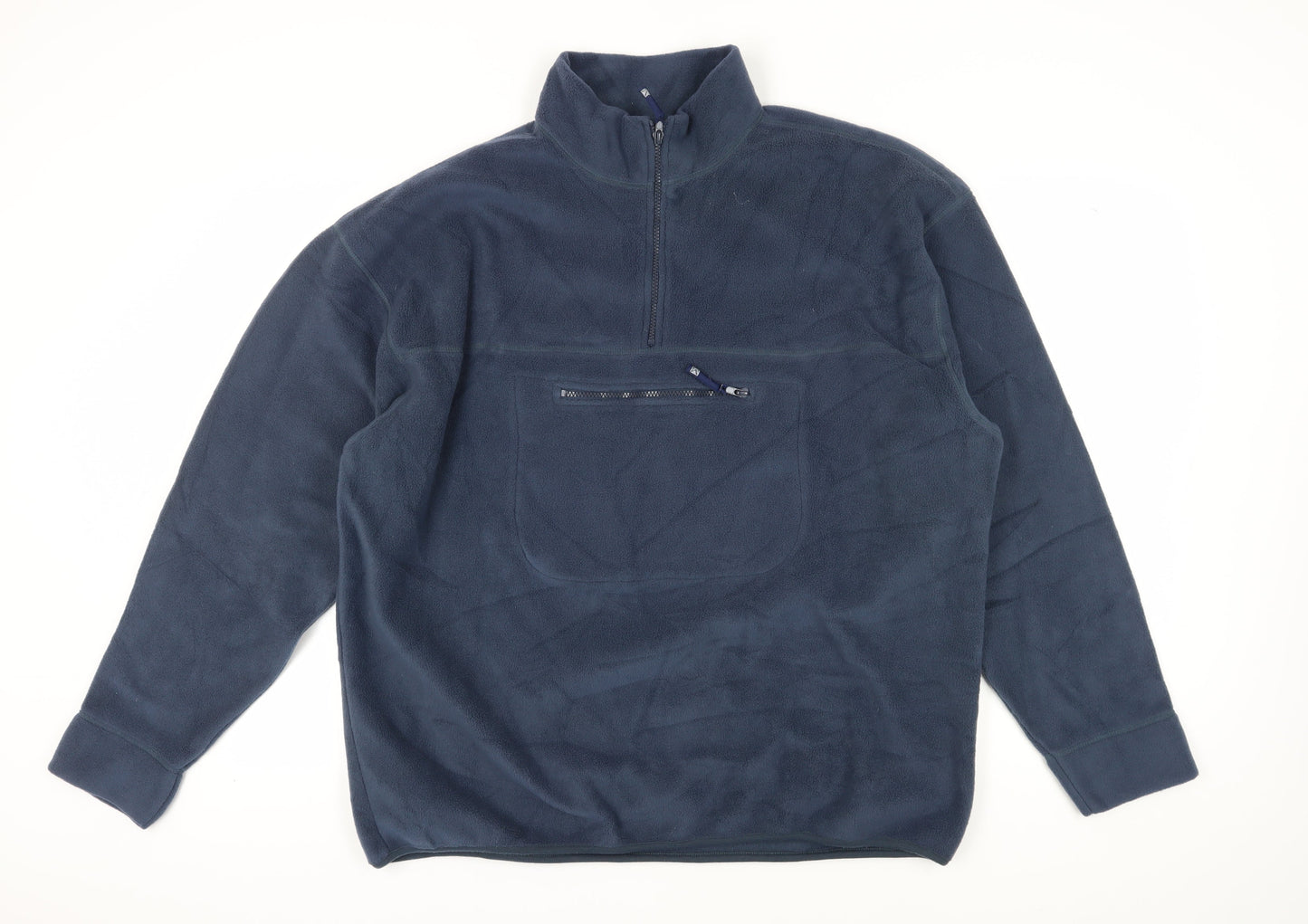 Manville Men's Blue XL Fleece Pullover Sweatshirt