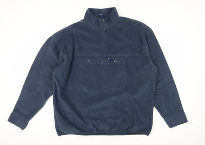 Manville Men's Blue XL Fleece Pullover Sweatshirt