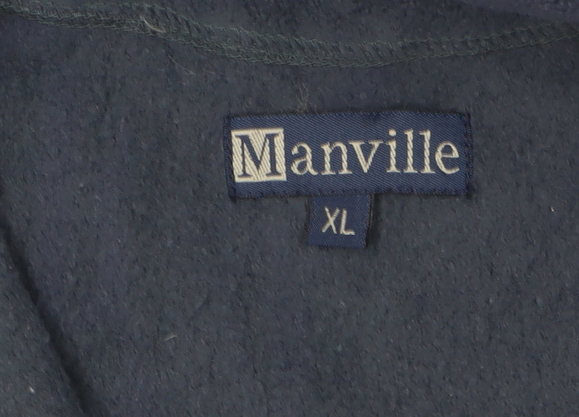 Manville Men's Blue XL Fleece Pullover Sweatshirt