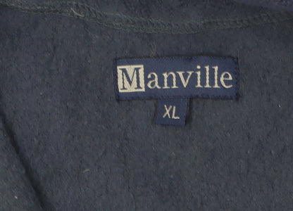 Manville Men's Blue XL Fleece Pullover Sweatshirt