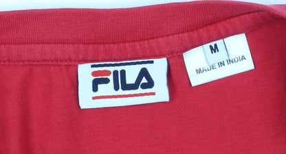 Fila Women's Red Cropped T-Shirt, Size M, Casual Sportswear