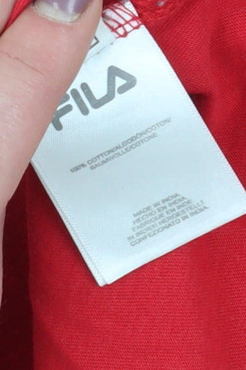 Fila Women's Red Cropped T-Shirt, Size M, Casual Sportswear