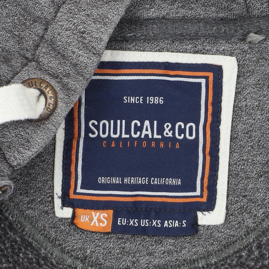 Mens UK Size XS SoulCal & Co Grey Full Zip Hoodie