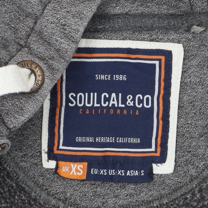 Mens UK Size XS SoulCal & Co Grey Full Zip Hoodie