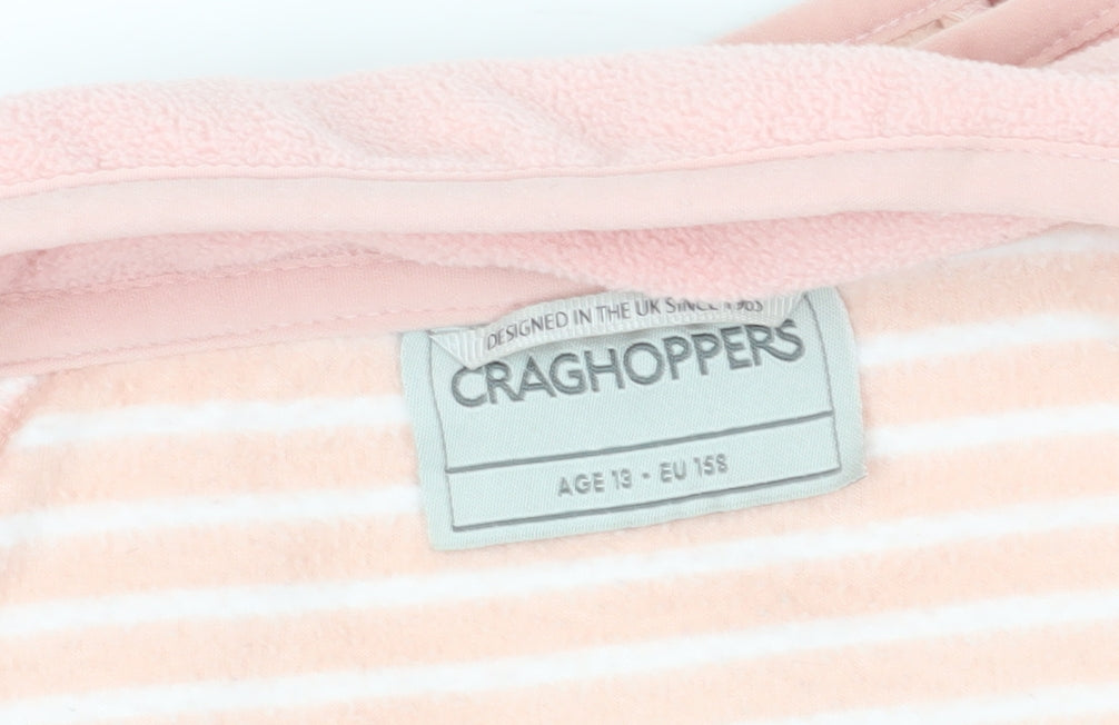 Craghoppers Girls Pink Striped Fleece Jacket 13 Years