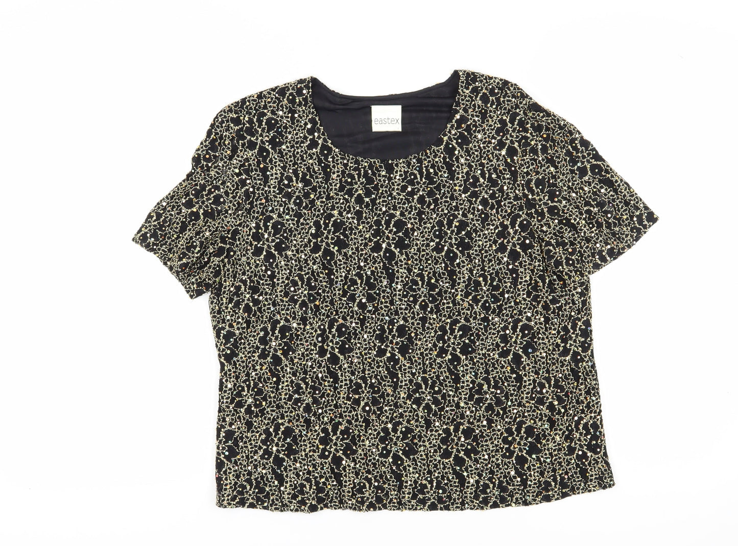 Womens UK Size 16 Eastex Black  Blouse