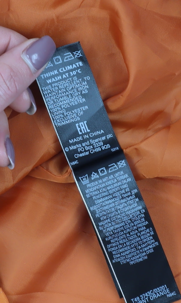 Marks and Spencer Women's Orange Anorak Jacket Size 14