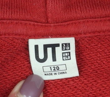 Uniqlo Boys Red Iron Man Hoodie, Size 7-8 Years, Marvel Print