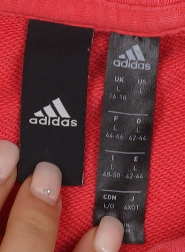 Adidas Women's Red Pullover Hoodie - L - Casual Comfort