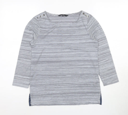 Jasper Conran Women's Blue Striped T-Shirt, Size 10