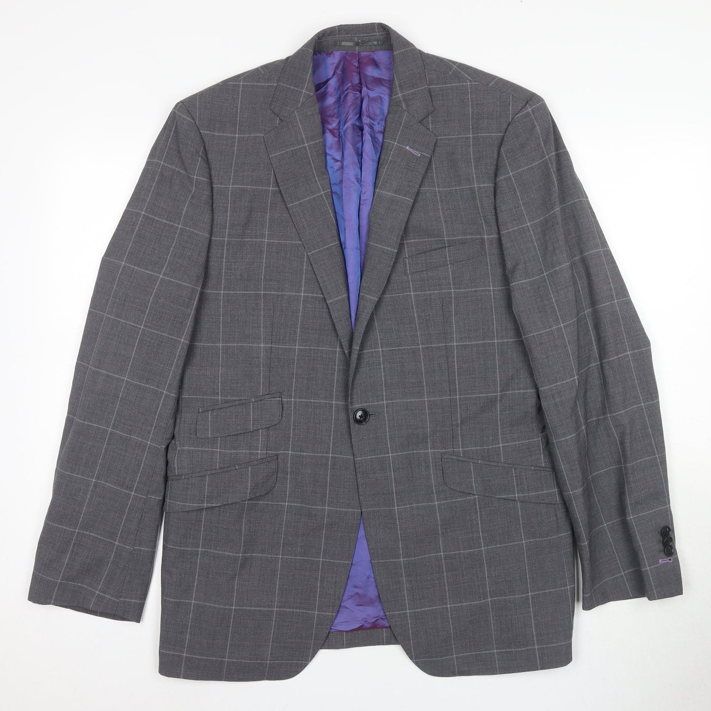 Mens UK Size 40 Moss Regular Grey Suit Jacket