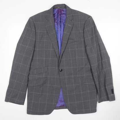 Mens UK Size 40 Moss Regular Grey Suit Jacket