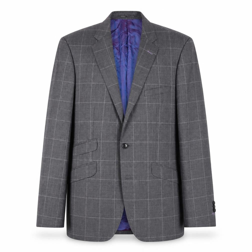 Mens UK Size 40 Moss Regular Grey Suit Jacket