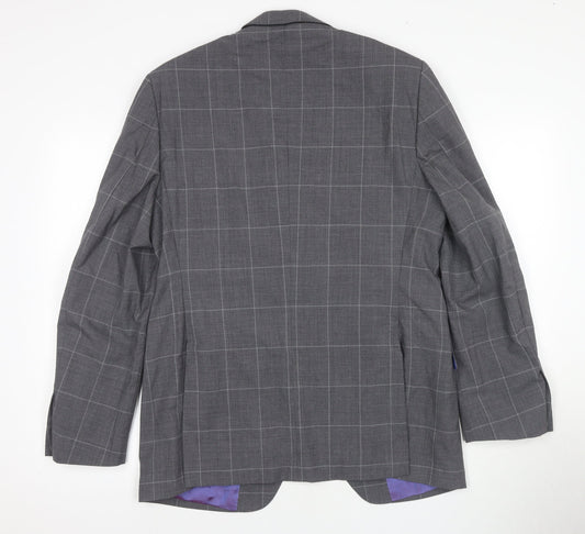 Mens UK Size 40 Moss Regular Grey Suit Jacket