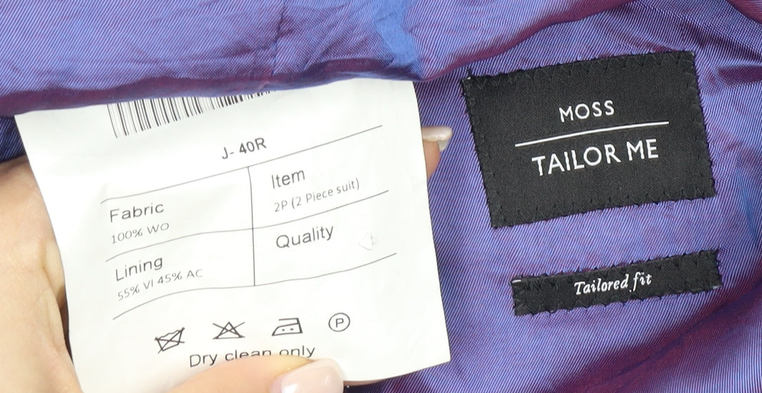Mens UK Size 40 Moss Regular Grey Suit Jacket