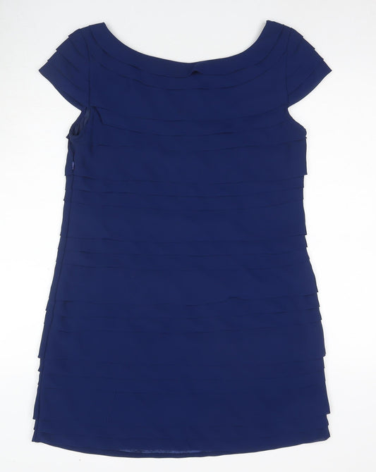 French Connection Women's Blue Short Sheath Dress Size 8