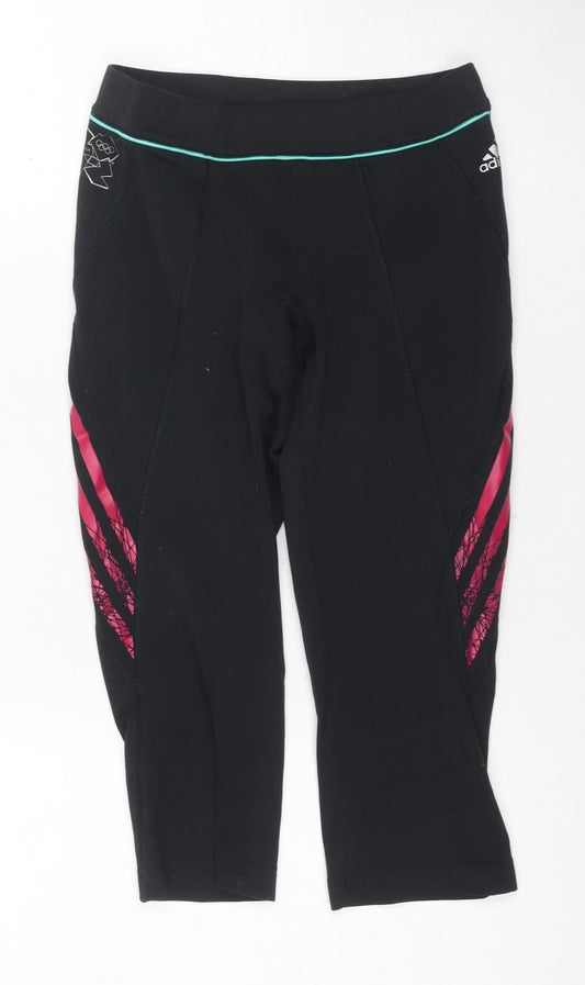 Adidas Women's Black Compression Leggings Size 8 - Sports Performance